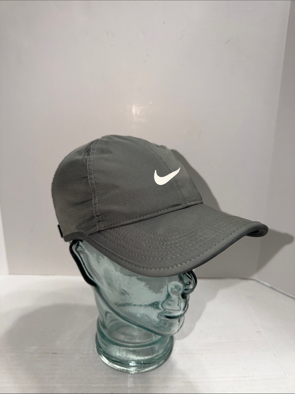 Nike Gray Athletic Featherlight Dri-Fit Swoosh Baseball Cap